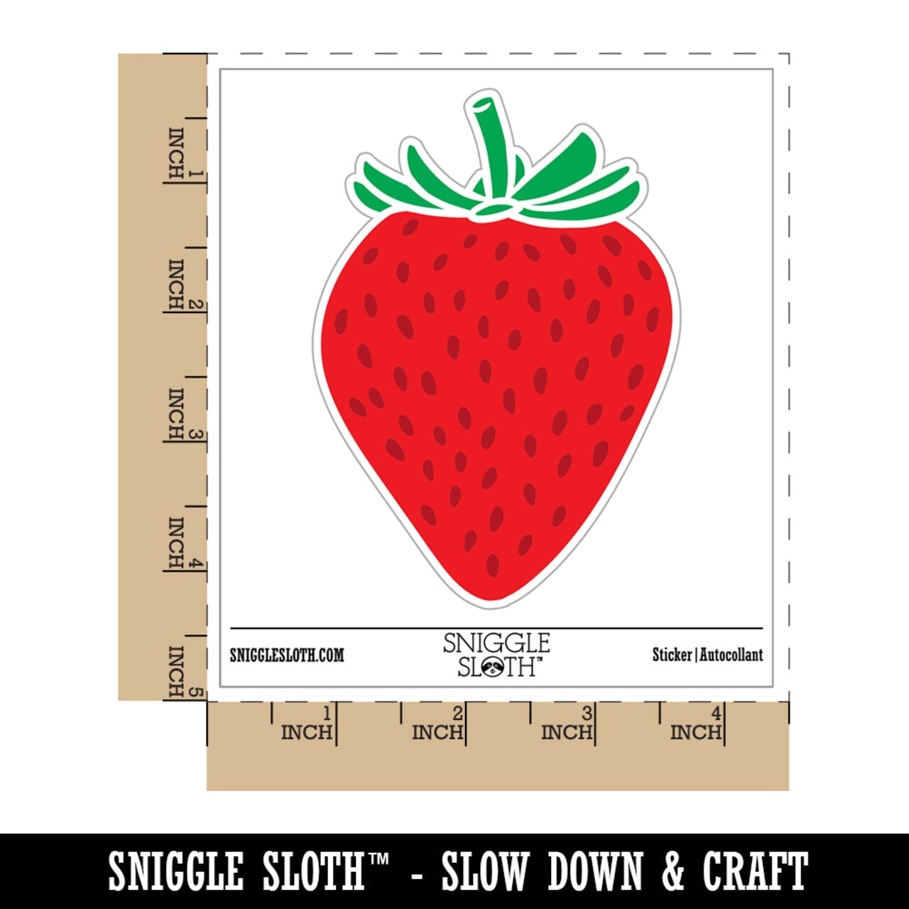 Strawberry Fruit Drawing Waterproof Vinyl Phone Tablet Laptop Water Bottle Sticker Set - 5 Pack